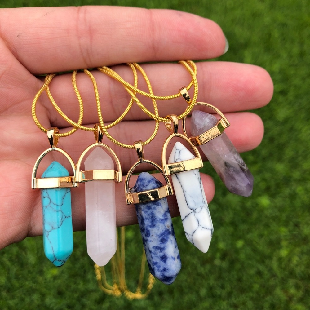 Gold Bullet shaped natural crystal stones